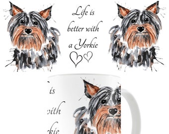 Yorkshire terrier mug, yorkie mug, ceramic mug, yorkie lover gift, personalised mug, dog mug