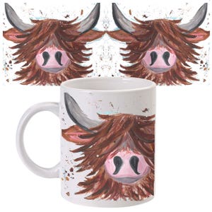 Tazza di mucca dell'altopiano, regalo di mucca dell'altopiano, mucca dell'altopiano, mucca, tazza in ceramica, tazza di mucca, tazza in ceramica di mucca, tazza di animali