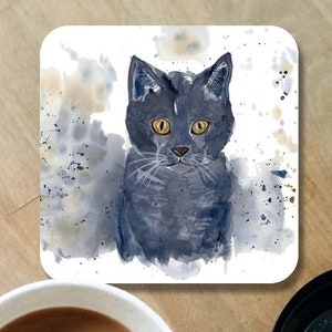 Cat coaster, cat coaster, wooden coaster, personalised coaster, hand made coasters, kitchenware, cat accessories
