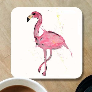 Flamingo coaster, flamingo gift, table coaster, drink coaster, wooden coaster, coaster, flamingo, home decor