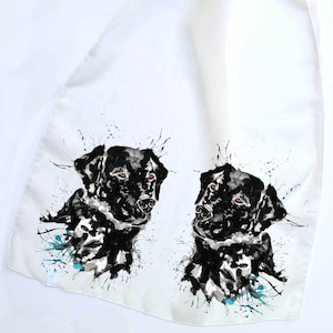 Chiffon scarf, Labrador scarf, animal scarf, cream scarf, unique scarf, Birthday gift, for her, dog scarf, labrador gift