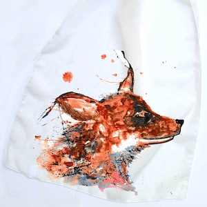 Chiffon Tuch, Fuchs Schal, Tier Schal, creme Schal, einzigartiges Tuch, Muttertagsgeschenk, für sie, Fuchs Liebhaber Geschenk