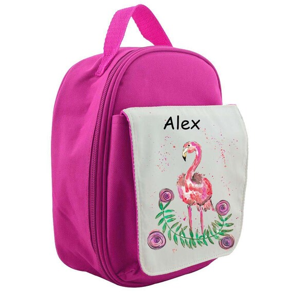 Personalised Flamingo Childrens Lunch Bag Lunch Box Insulated