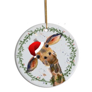 Giraffe tree decoration, Personalised Christmas decoration, giraffe christmas, babies 1st christmas decoration, ceramic