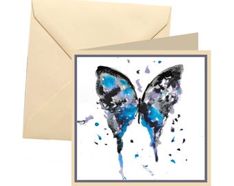 Butterfly greetings card, blank card, greetings card, birthday card, butterfly card, butterfly birthday, note card, thank you card