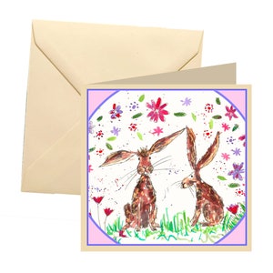 Carte de vœux lapin, carte vierge, carte de vœux, carte d’anniversaire, carte de note, carte de remerciement, carte de remerciement lapin, carte lapin, lapin