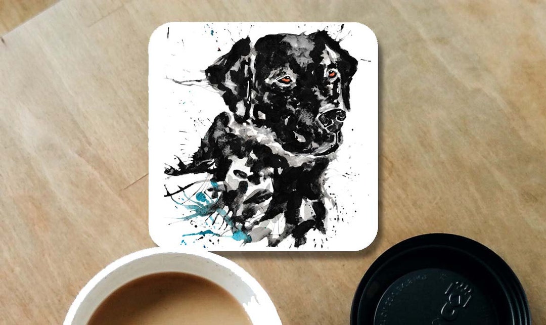 Labrador Coasters Labrador Coaster, Dog Art Coaster, Black Lab, Wooden Coaster ...