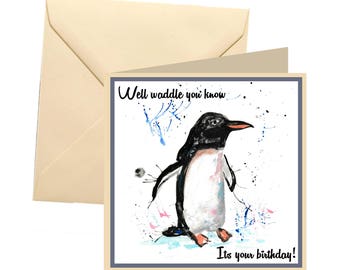 Joyeux Birdie Pingouin Anniversaire Golf Etsy