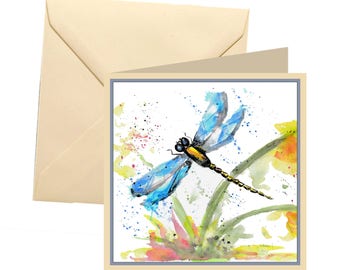 Dragonfly greetings card, blank card, greetings card, birthday card, dragonfly blank card, wildlife card, thank you card