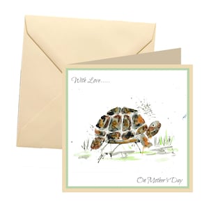 Carte de fête des mères animal, carte vierge, carte de fête des mères tortue, carte de fête des mères, fête des mères, carte tortue pour maman, tortue, carte tortue