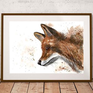 Giclee print, Fox watercolour PRINT, woodland animal, British fox, watercolour painting, fox lover gift, watercolour animal print