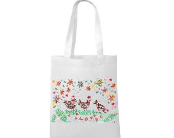 Hens bag, personalised tote bag, Natural bag, shopping bag, hen gift, hen lover, chicken gift, chicken bag