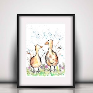 Giclee print, ducks PRINT, duck family print, duck art, watercolour painting, duck lover gift