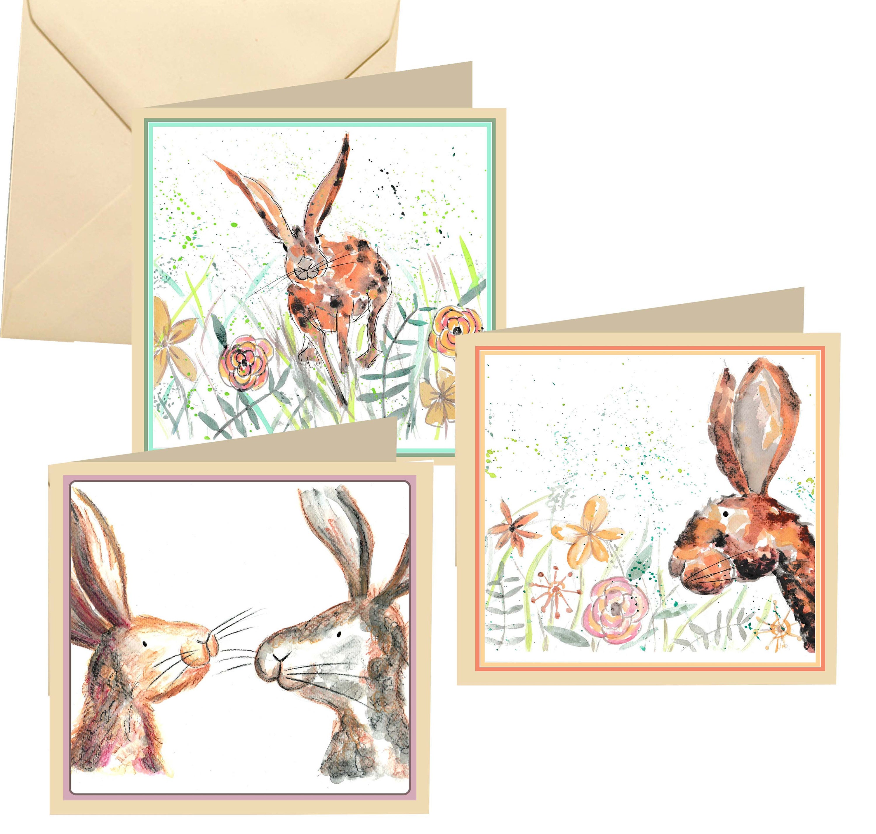 Multi Pack Rabbit Cards Rabbit Greetings Card Pack of Cards Etsy UK