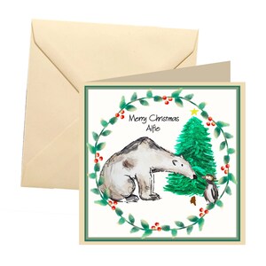 IJsbeer kerstkaart, kerstkaart, leuke kerstkaart, Kerstmis, kerstkaart, leuke kerst, gepersonaliseerde kaart
