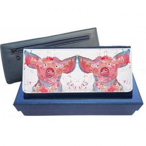 Monedero de cerdo, bolso marino, bolso rosa, bolso de cuero, regalo de cerdo, billetera de cerdo, bolso de cuero de cerdo, cerdo