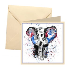 Carte de voeux éléphant, carte vierge, carte de voeux, carte d'anniversaire, carte éléphant, anniversaire éléphant, carte de correspondance, carte de remerciement, éléphant
