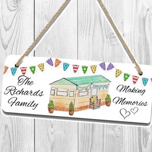 Stacaravanbord, caravan happy home, caravancadeau, caravan gepersonaliseerd bord, caravanbord, caravan familiebord