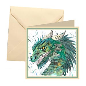 Dragon greetings card, blank card, greetings card, birthday card, note card, thank you card, dragon thank you card, dragon card