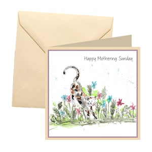 Carte de fête des mères animales, carte vierge, carte de fête des mères de chat, carte de fête des mères, fête des mères, carte de chat pour maman, chat