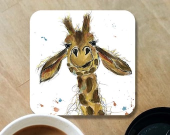 Giraffe coaster, ceramic coaster, giraffe gift, personalised gift, drink coaster, housewarming gift, coaster, giraffe, home decor