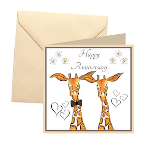 Cartão de aniversário, cartão de aniversário de casamento, cartão de aniversário de girafa, aniversário, aniversário de casamento, aniversário especial