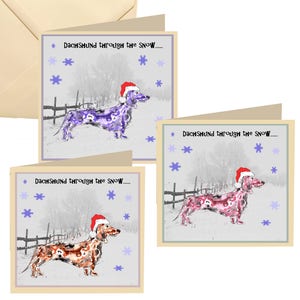 Pack of 6 Christmas cards, Dachshund Christmas card, Christmas card, fun Christmas card, Christmas, holiday card, Xmas card, dog card