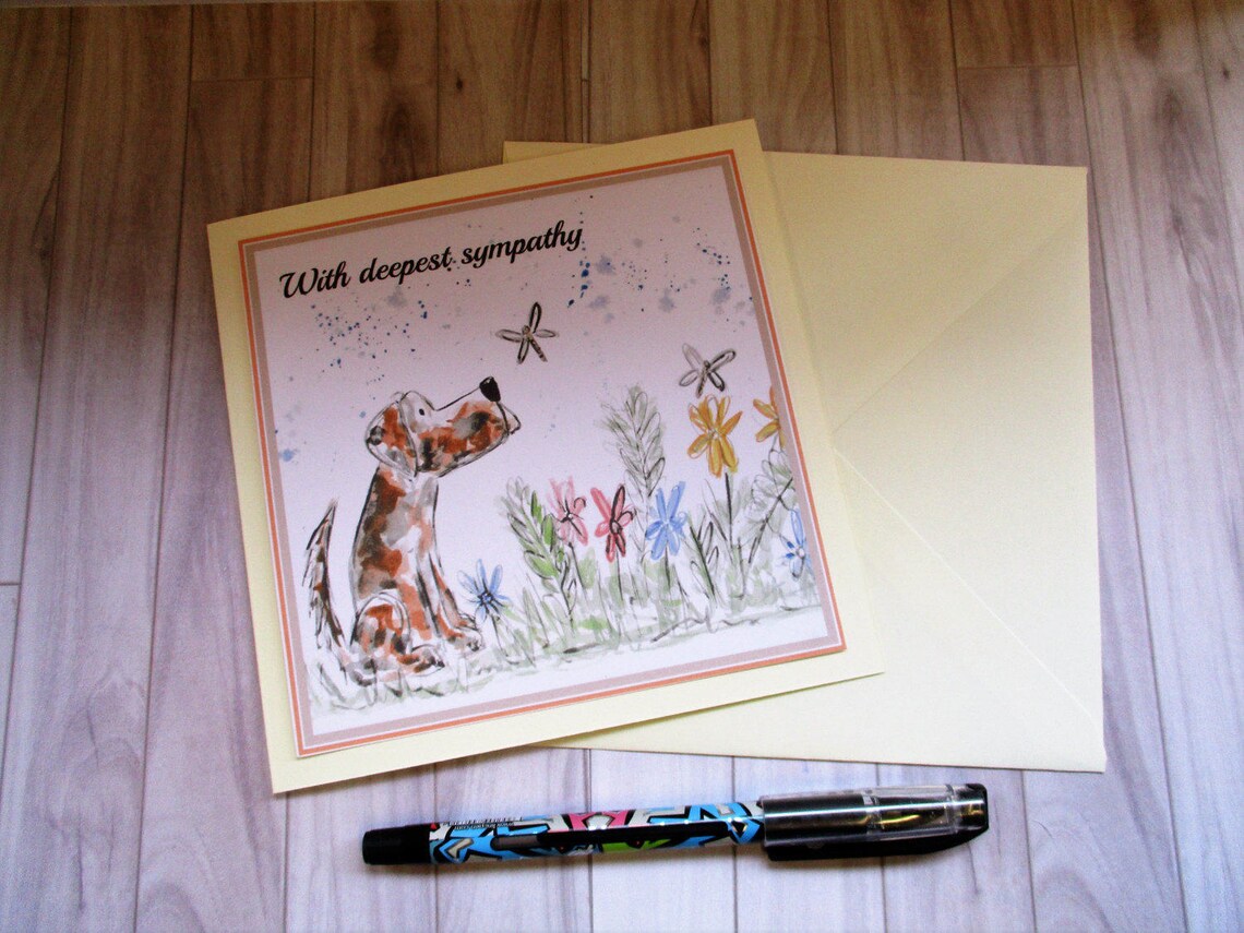 Animal Sympathy Card Blank Card Sympathy Card Dog Sympathy - Etsy