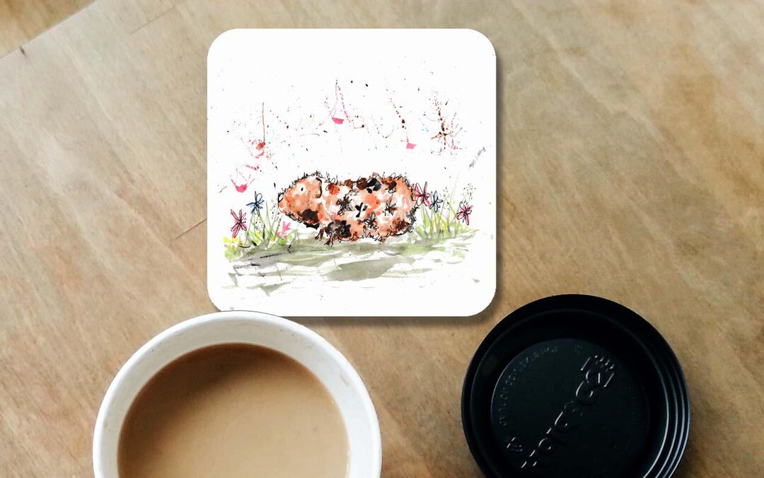 Guinea Pig Coaster, Wooden Coaster, Guinea Pig Lover Gift, Table