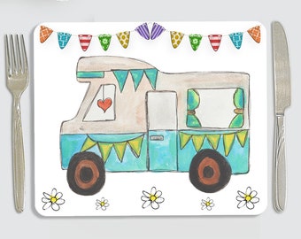 Campervan placemat, personalised motorhome placemat, campervan lover gift, motorhome, campervan kitchenware