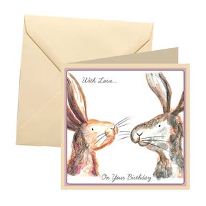 Rabbit birthday card, blank card, greetings card, birthday card, rabbit blank card, rabbit card, bunny birthday card
