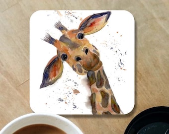 Giraffe coaster, ceramic coaster, giraffe gift, personalised gift, drink coaster, housewarming gift, coaster, giraffe, home decor