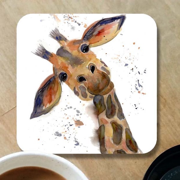 Giraffe coaster, ceramic coaster, giraffe gift, personalised gift, drink coaster, housewarming gift, coaster, giraffe, home decor