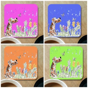 Dog coaster, wooden coaster, table coaster, drink coaster, dog, dog gift, dog lover, dog art