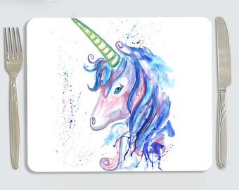 Unicorn placemat, personalised unicorn placemat, placemat, perosnalised unicorn gift