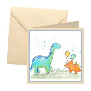 Dinosaur greetings card, card blank, card greetings, card, birthday card, dinosaur card, childrens card, kids card, childrens birthday card