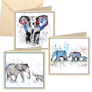 Cartões de elefante de vários pacotes, cartão de felicitações de elefante, baralho de cartas, 6 baralhos de cartas