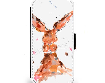 Rabbit phone case, Iphone 7/6/5/4, Samsung S4/S5/S6, phone case, case, strong case, flip phone case, hare flip case