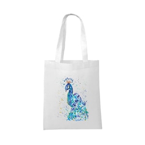 Torba z pawiem, spersonalizowana torba typu tote, naturalna torba, torba na zakupy, prezent z pawiem, miłośnik pawi, paw