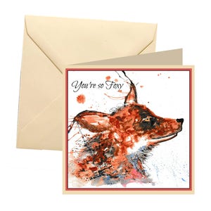 Fox anniversary card, fox lovers card, fox, girlfriend card, boyfriend card, your so foxy, valentines card