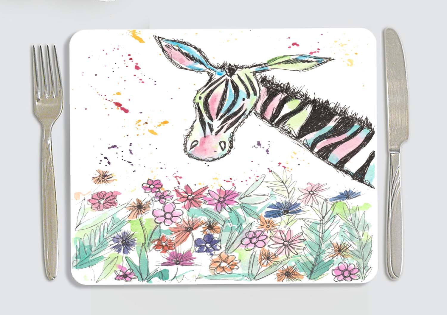 Zebra Placemat Personalised Zebra Placemat Placemat Animal Etsy