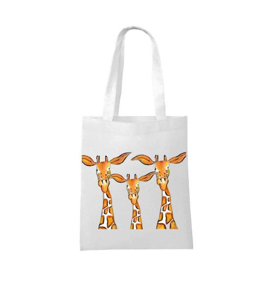 Giraffe bag, personalised tote bag, Natural bag, shopping bag, giraffe  gift, giraffe lover gift