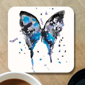 Butterfly coaster, wooden coaster, butterfly gift, table coaster, drink coaster, nature, wildlife, butterfly