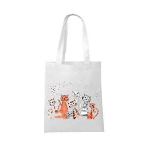 Cat bag, personalised tote bag, Natural bag, shopping bag, cat gift, cat lover, crazy cats