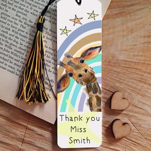 Teacher giraffe bookmark, metal bookmark, book lover, giraffe lover gift, cute bookmark, nursery assistant