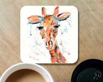 Giraffe coaster, ceramic coaster, giraffe gift, table coaster, drink coaster, housewarming gift, coaster, giraffe, home decor