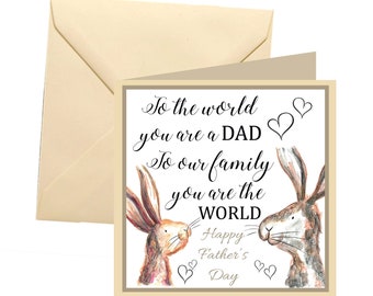 Fathers day card, cute fathers day, dad greetings card, father card, dad card