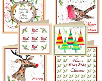Multi pack Christmas cards, 10 pack Christmas card, Christmas cards, traditional, Christmas, holiday card, xmas card