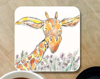 Giraffe coaster, ceramic coaster, giraffe gift, table coaster, drink coaster, housewarming gift, coaster, giraffe, home decor