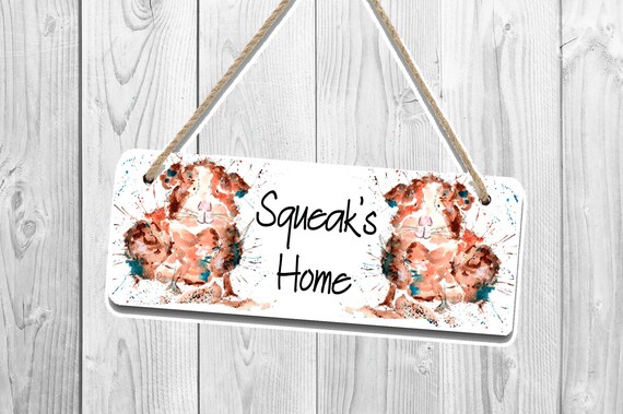 Guinea Pig Door Plaque, Personalised Door Plaque, Childrens Name